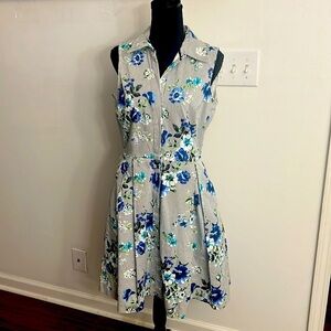 NWT Sandra Darren Floral Cotton Midi, Size 10.